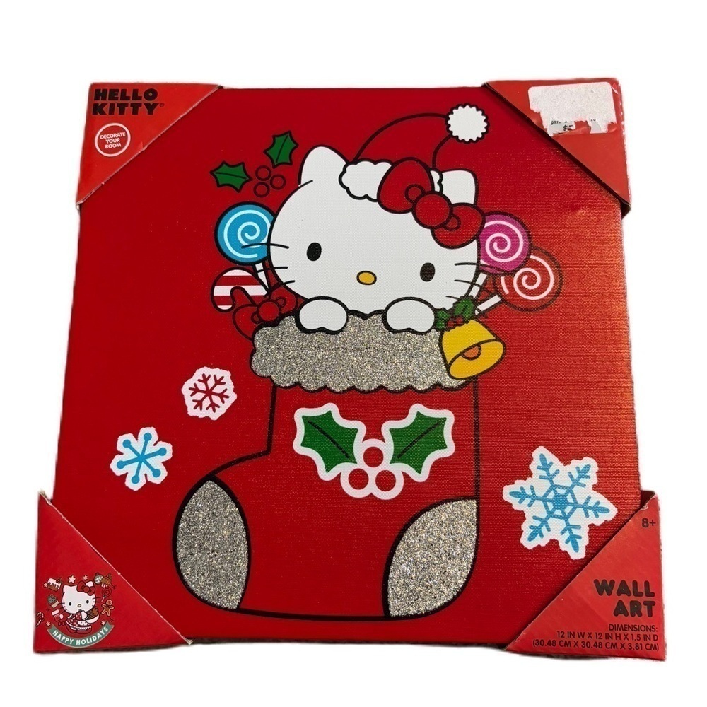 Hello Kitty Christmas Light Up Wall Canvas NEW Stocking Red Hanging Art Decor